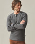 Men's Waffle Long Sleeve Henley - Dark Charcoal